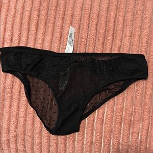 Adore Me Black Sheer Lace Panties